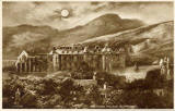 Valentine Postcard  -  Holyrood Palace and Arthur's Seat in Holyrood Park  -  1923  -  Photogravure
