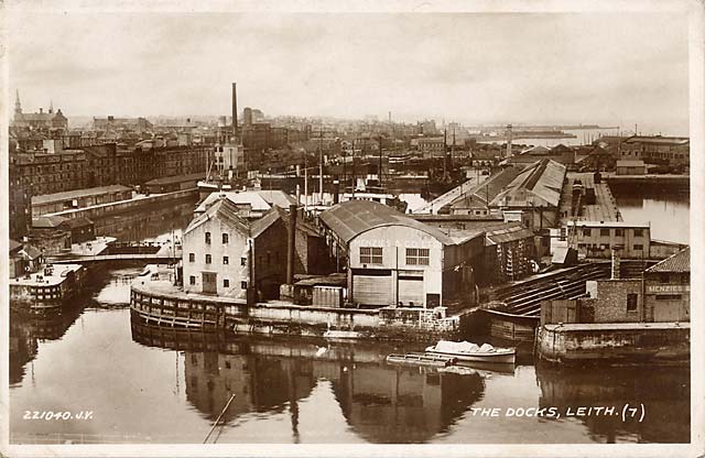 Valentine Postcard  -  Leith Docks:  1933