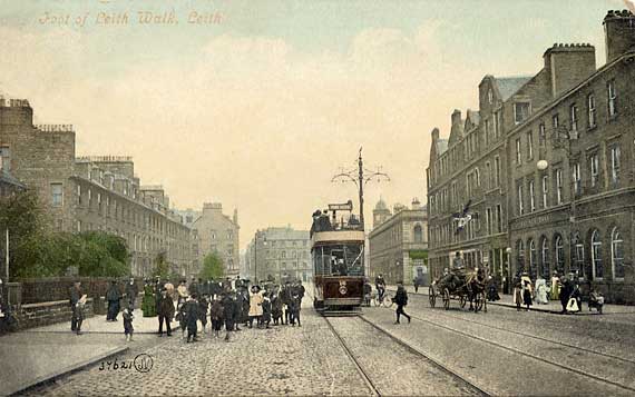 The Foot of Leith Walk, Leith  -  A Valentine Postcard, photographed 1902