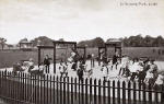 Valentine Postcard  -   1906 photograph of Children's Playground and Bandstand in Victoria Park, Leith