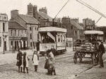 Postcard by Valentine  -   Zoom-in to detail on a postcard of Musselburgh High Street and Mercat Cross, 1905