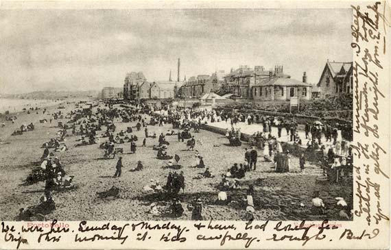 Portobello Beach and Promenade  -  A Valentine Postcard, posted 1903