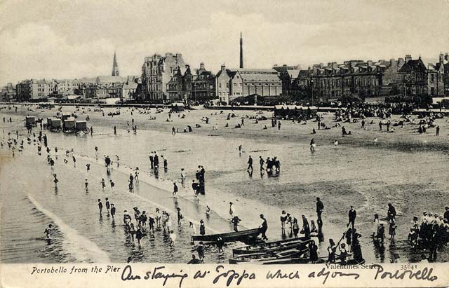 Portobello Portobello from the Pier  -  A Valentine Postcard, posted 1906