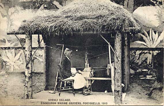 Valentine Postcard  -  The Somali Village at Portobello Marine Gardens, 1910