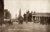 Postcard by Valentine  -  Looking to the east along Princes Street from Frederick Street  -  sepia 