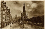Valentine Postcard  -  View to the east along Princes Street, from the foot of the Mound  -  1923  -  Photogravure