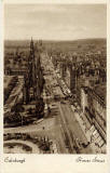Valentine Postcard  -  View to the west along Princes Street from the North British Hotel towards the Scott Monument