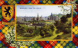 Valentine Postcard  -  Tartan Border  -  Buchanan  -  Edinburgh from the Castle