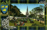 Valentine Postcard  -  Tartan Border  -  Gordon  -  The Scott Monument, East Princes Street Gardens