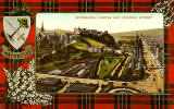 Valentine Postcard  -  Tartan Border  -  MacGregor -  Edinburgh Castle and Princes Street