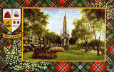 Valentine Postcard  -  Tartan Border  -  MacLean  -  Princes Street Gardens and Scott Monument