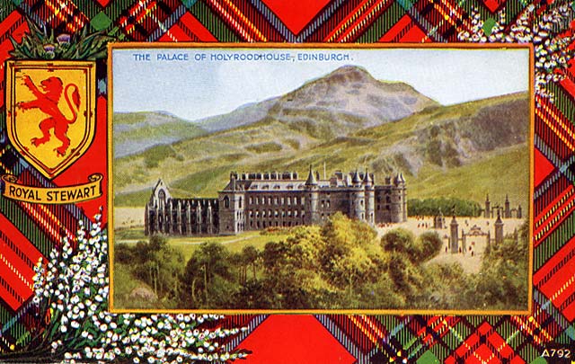 Valentine Postcard  -  Tartan Border  -  Royal Stewart  -  The Palace of Holyroodhouse