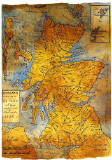 Map of SE Scotland (1725) on a Postcard, published by Whiteholme of Dundee