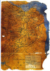 Map of SE Scotland (1725) on a Postcard, published by Whiteholme of Dundee