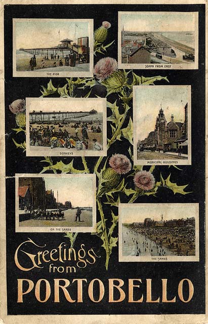 Postcard with six views of Portobello by Wilberforce Lodge IOGT