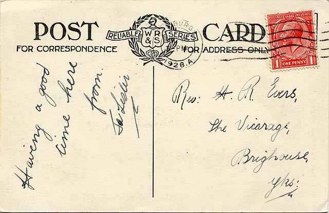 W R & S Postcard  - single line with large shiled at top  -   posted 1915-28