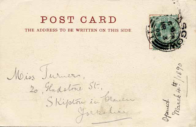 W R & S Postcard  -  Undivided Back  -  posted 1902-04