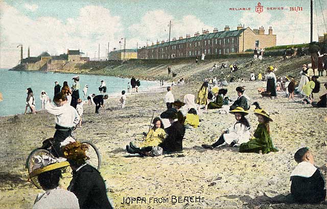 Postcard by W &S  -  Joppa from the Beach  -  Posted 1918