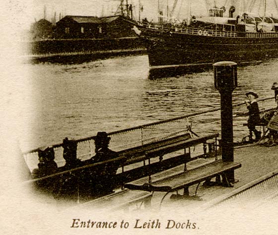 Post Card  -  Entrance to Leith Docks  -  Posted 1903