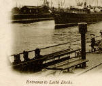 Detail from a Post Card  -  Entrance to Leith Docks  -  Posted 1903