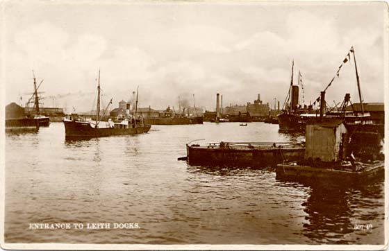 Post Card  -  Entrance to Leith Docks  -  Card not Posted