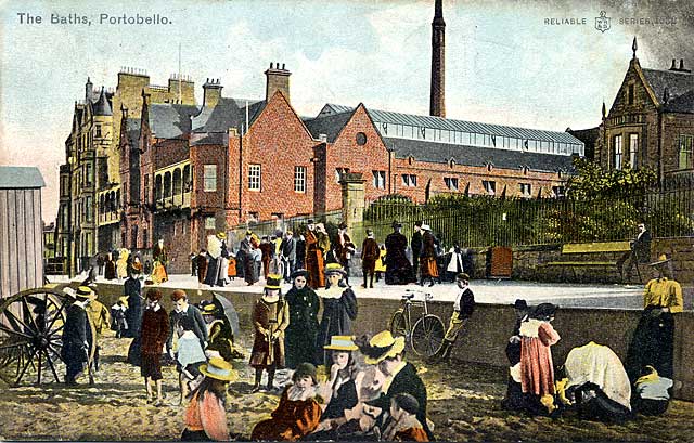 Postcard by W &S  -  The Baths, Portobello  -  Posted 1905