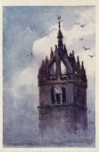 Postcard by W R & S  - The Tower of St Giles' Church in the Royal Mile