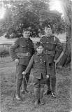 Postcard Portrait from Morrison's Studio, Portobello  -  Mascot and 2 Soldiers  -  which regiment?