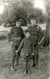 Postcard Portrait from Morrison's Studio, Portobello  -  Mascot and 2 Soldiers  -  which regiment?