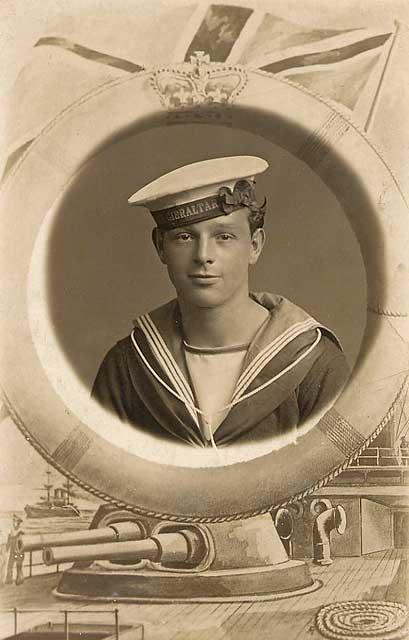 Postcard from Morriso's Studio  -  Sailor  -  HMS Gibraltar  -  John, Deck Hand