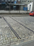 Railway line crossing the road -  Anderson Plce, Leith