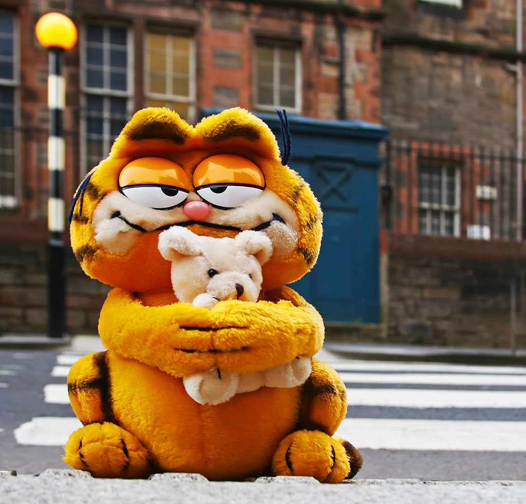Garfield crosses Canongate at Royal Mile Primary School