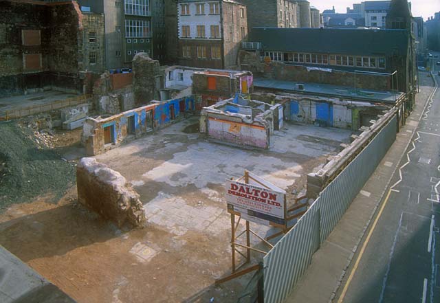 Cowgate  -  Scene of the Old Town Fire  -  six months later  -  June 2003  -  Buildings demolished