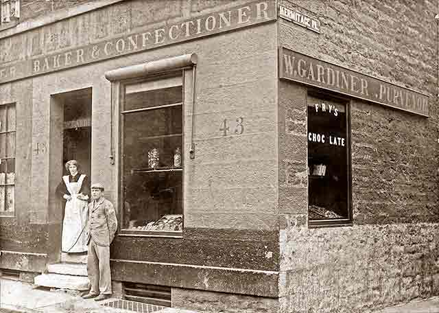 W Gardiner's Baker & Confectioner Shop at 34 Dean Street on the corner of Hermitage Place
