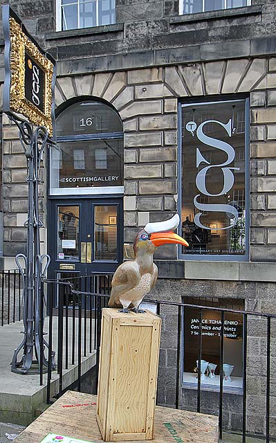 Jungle City Exhibition - Hornbill outside The Scottish Gallery, Dundas Street, New Town, Edinburgh  -  September 2011