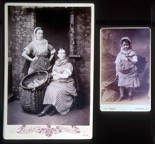 Cabinet Print and Carte de Visite  -   Newhaven Fishwives' costumes  -  Photographer:  WS Moir