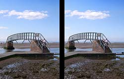 Stereo View of 'Bridge to Nowhere', Bellhaven Bay, Dunbar, East Lothian
