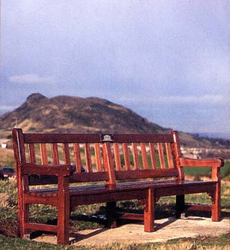 Photograph of a Park Bench on Blackford Hill by Graham Clark  -  One of the photographs in the 'Benchmark' exhibition at the City Art Centre, 20 March to 22 May 2004