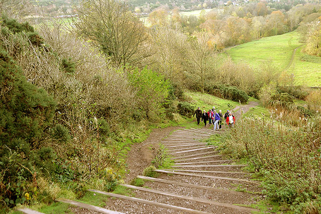 Climbing the Steps to Blackford Hill from Hermitage of Braid House