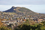 Looking to the NE towards Arthur's Seat and the Firth of Forth from below the Royal Observatory, Blackford Hill