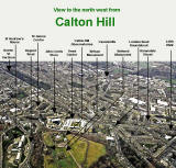 Aerial Photograph  -  Looking to the NW across Calton Hill  -  6 December 2003