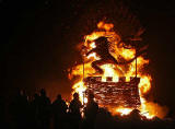 Burning a wicker effigy of a lion rampant on Calton Hill, at the end of the torchlight procession  -  December 29, 2008