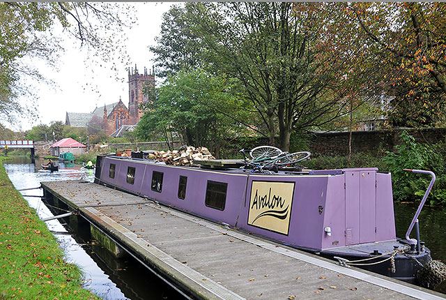 Canal Barge on the Union Canal, Polwarth, Edinburgh  -  October 2014