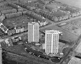 Aerial View of Craigmillar  - high rise flats under construction  -  1963