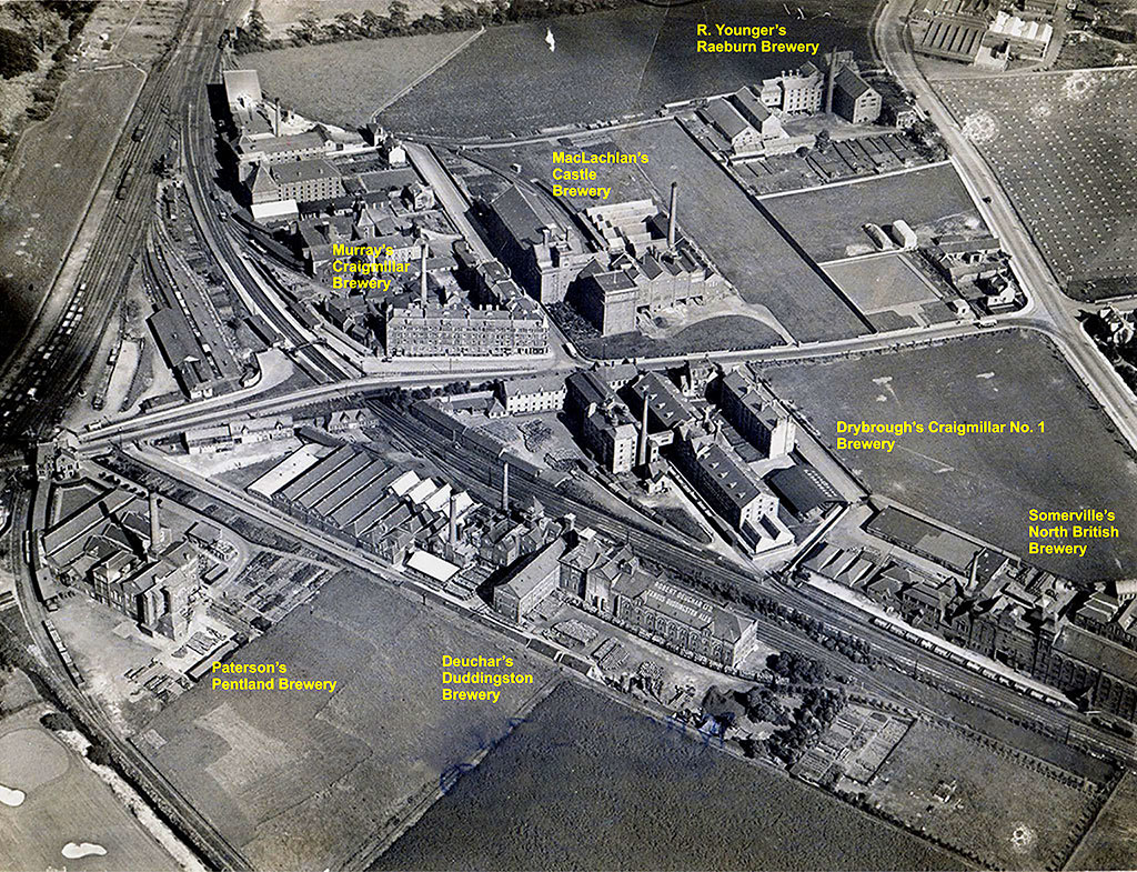 Craigmillar Aerial Photos  -  pre-1930s  -  Breweries, Roads and Railways