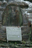 Zoom-in to the sign on the Eagle Rock on the Dalmeny Estate  -  November 2005