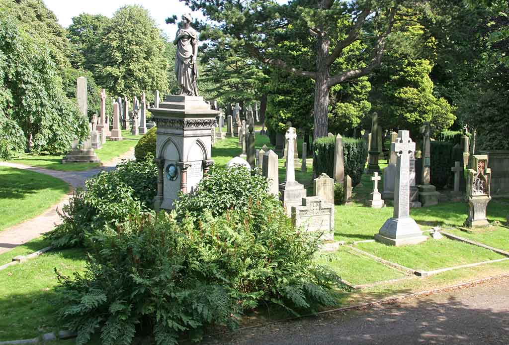 View of part of Dean Cemetery from the grounds of Dean Gallery