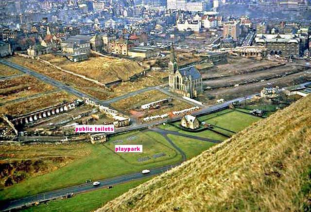 Looking down on Dumbiedykes following demolition  -  mid-1960s
