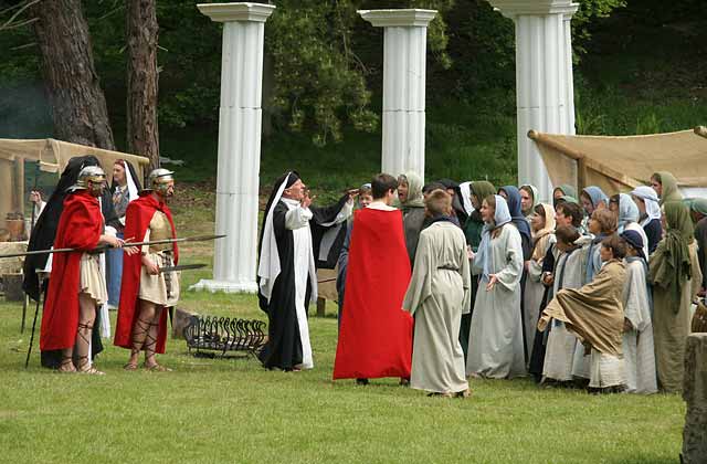 A scene from 'The Life of Jesus Christ' - a play presented at Dundas Castle  -  At the Temple