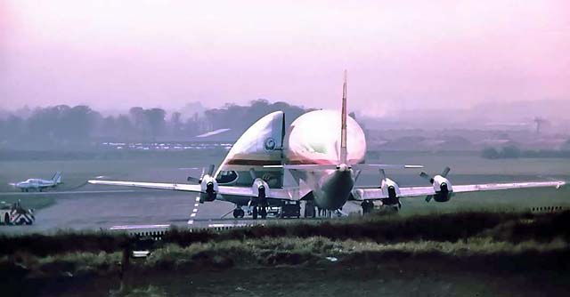 AeroSpacelines Super Guppy at Edinburgh Airport - around 1973